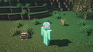 Kermit the frog skin alongside frog mobs (Image via Minecraft)